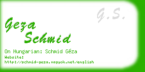 geza schmid business card